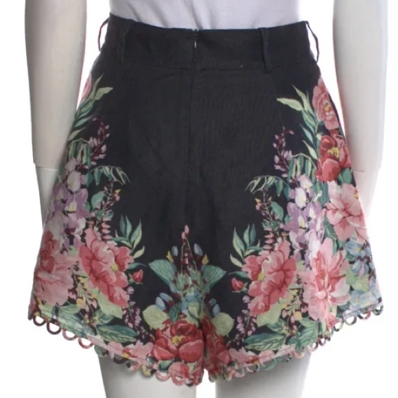 ZIMMERMANN Bellitude Floral-Print Linen-Poplin Shorts Zimmermann Size 2 - Picture 7 of 7